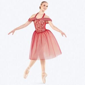 Dance Costume Ballet Large Child Red Revolution RC23887 Tutu Embroidery Pointe L